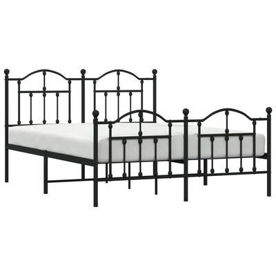 vidaXL Estructura de cama cabecero y estribo metal negro 140x190 cm