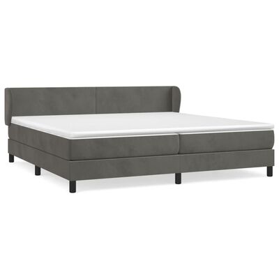 vidaXL Cama box spring con colchón terciopelo gris oscuro 200x200 cm