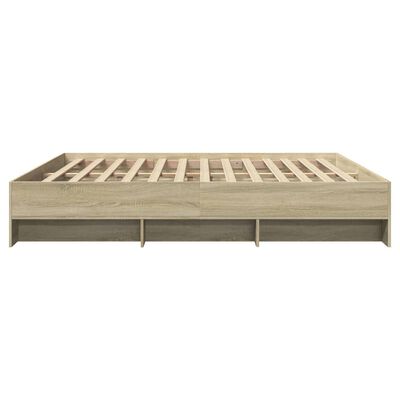 vidaXL Estructura de cama madera de ingeniería roble Sonoma 200x200 cm