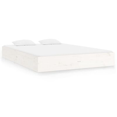 vidaXL Estructura de cama de madera maciza blanca 140x200 cm