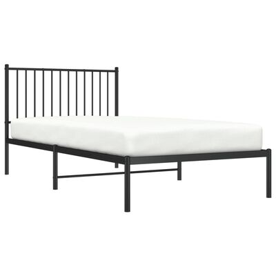 vidaXL Estructura cama sin colchón con cabecero metal negro 100x200 cm