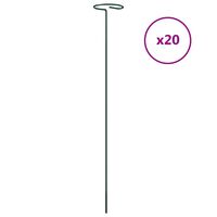 vidaXL Tutores para plantas 20 unidades acero verde oscuro 40 cm