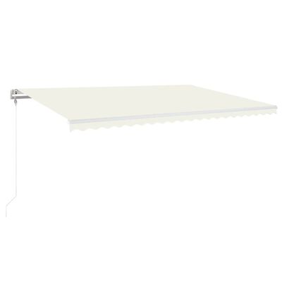 vidaXL Toldo automático con LED y sensor de viento crema 500x300 cm