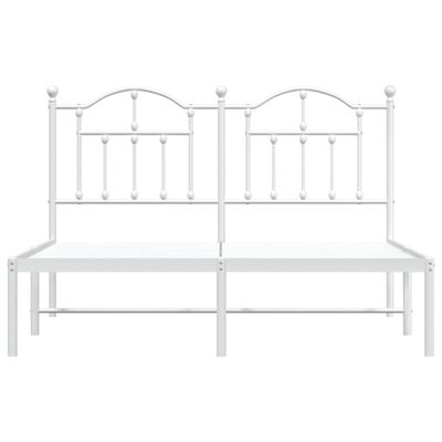 vidaXL Estructura de cama de metal con cabecero blanca 135x190 cm