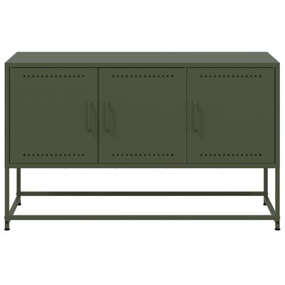 vidaXL Mueble para TV de acero verde oliva 100,5x39x60,5 cm