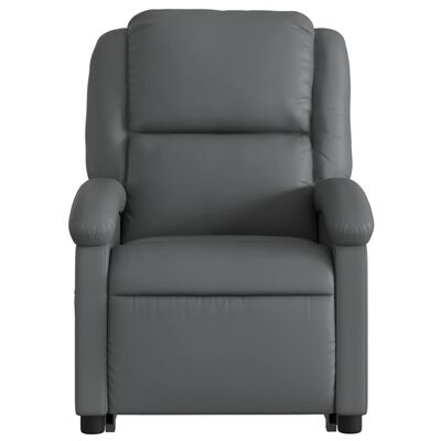 vidaXL Sillón reclinable elevable eléctrico de cuero sintético gris