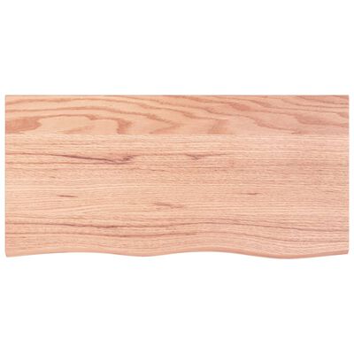 vidaXL Encimera de baño madera maciza tratada marrón claro 100x50x2 cm