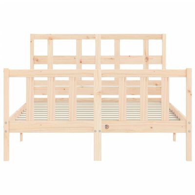 vidaXL Estructura de cama de matrimonio con cabecero madera maciza