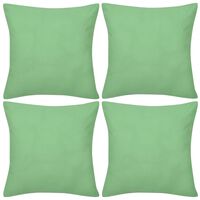 4 fundas verde manzana para cojines de algodón, 40 x 40 cm
