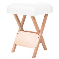 vidaXL Taburete de masaje plegable con asiento 12 cm de grosor blanco