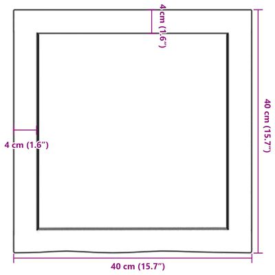 vidaXL Estante pared madera roble tratada marrón oscuro 40x40x(2-4) cm