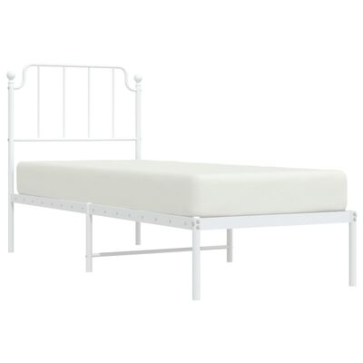 vidaXL Estructura cama sin colchón con cabecero metal blanco 75x190 cm