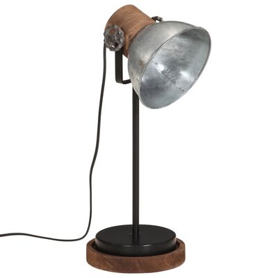 vidaXL Lámpara de escritorio plateado vintage 25 W E27 17x17x50 cm