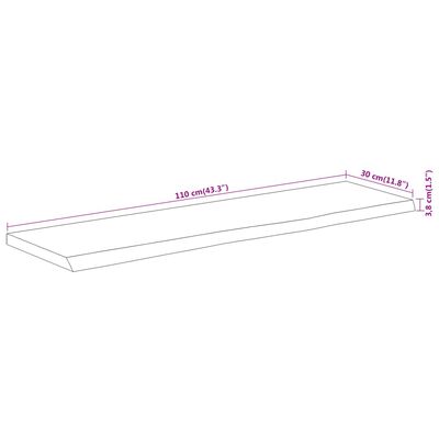 vidaXL Estante pared rectangular madera acacia borde vivo 110x30x3,8cm -  VX370289 - Epto