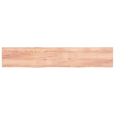 vidaXL Estante pared madera roble tratada marrón claro 220x40x(2-4) cm