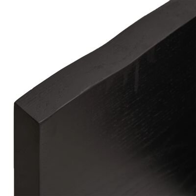 vidaXL Encimera baño madera maciza tratada marrón oscuro 40x30x(2-4)cm