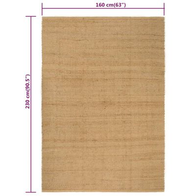 vidaXL Alfombra rectangular yute natural 160x230 cm