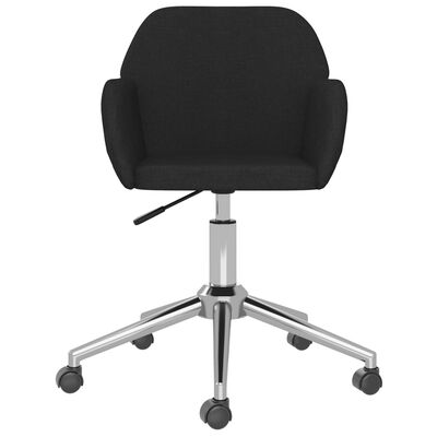 vidaXL Silla de oficina giratoria de tela negra