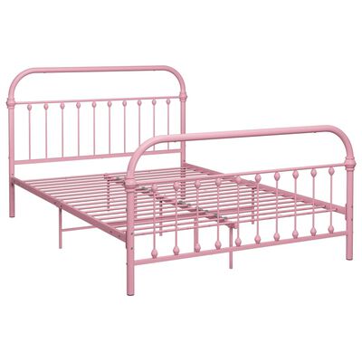 vidaXL Estructura de cama sin colchón metal rosa 140x200 cm