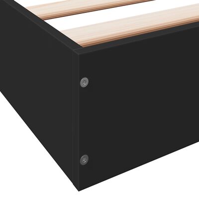 vidaXL Estructura de cama madera de ingeniería negra 135x190 cm