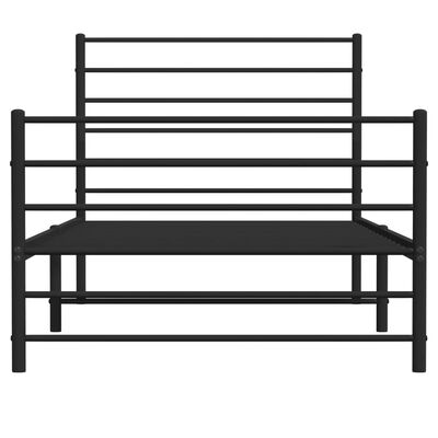 vidaXL Estructura cama sin colchón con estribo metal negro 90x190 cm