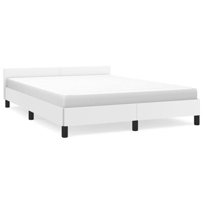 vidaXL Estructura de cama con cabecero sin colchón blanco 140x190 cm