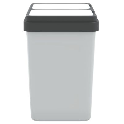 vidaXL Cubo de basura doble blanco 2x25 L