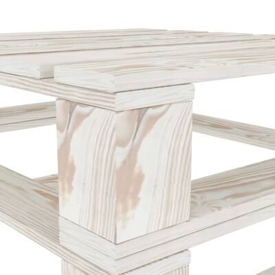 vidaXL Juego de muebles de palés para jardín 7 piezas madera blanco