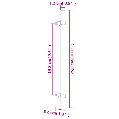 vidaXL Tiradores para armarios 10 uds acero inoxidable bronce 192 mm