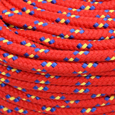 vidaXL Cuerda de barco polipropileno rojo 6 mm 25 m