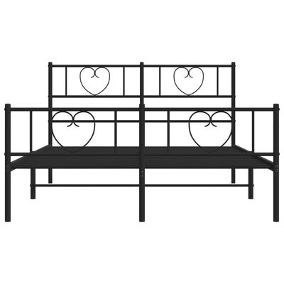 vidaXL Estructura cama sin colchón con estribo metal negro 120x200 cm