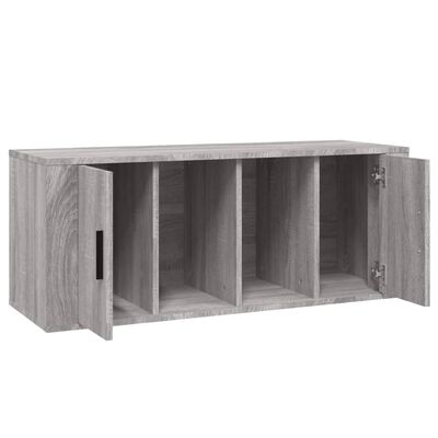 vidaXL Mueble de TV madera contrachapada gris Sonoma 100x35x40 cm