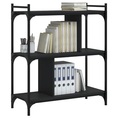 vidaXL Librería de 3 estantes madera de ingeniería negro 76x32x88 cm