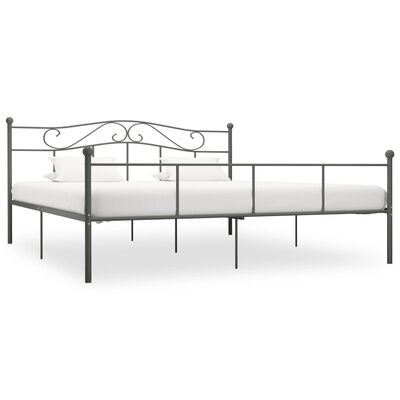 vidaXL Estructura de cama sin colchón metal gris 180x200 cm