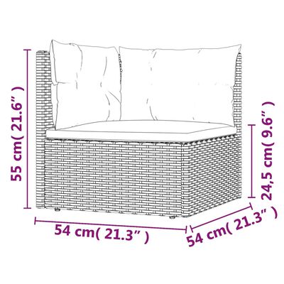 vidaXL Set de muebles de jardín 8 pzas y cojines ratán sintético gris