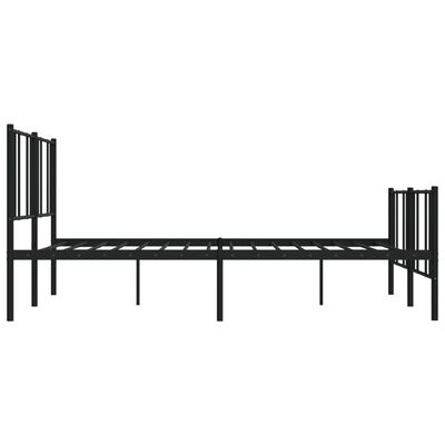 vidaXL Estructura cama sin colchón con estribo metal negro 180x200 cm