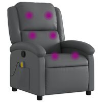 vidaXL Sillón de masaje reclinable cuero sintético gris