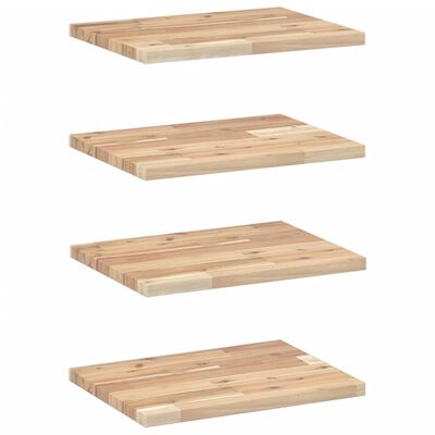 vidaXL Estantes flotantes 4 uds madera acacia sin tratar 60x30x2 cm