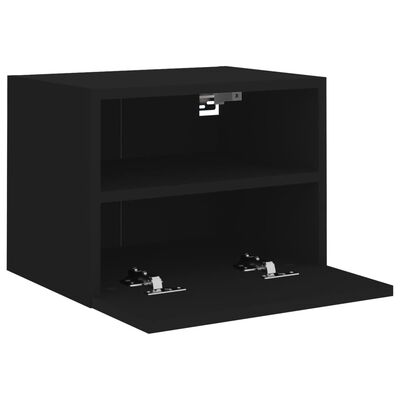 vidaXL Muebles de pared TV 2 uds madera ingeniería negro 40x30x30 cm