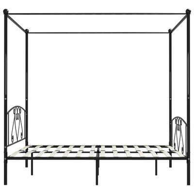 vidaXL Estructura cama con dosel sin colchón metal negro 180x200 cm