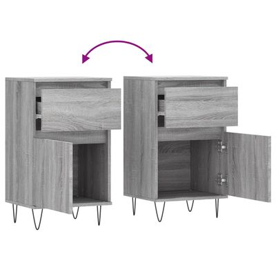 vidaXL Aparadores 2 uds madera de ingeniería gris Sonoma 40x35x70 cm