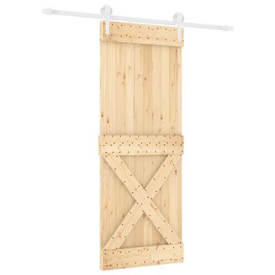 vidaXL Puerta corredera con herrajes madera maciza de pino 80x210 cm