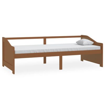 vidaXL Sofá cama de 3 plazas sin colchón marrón miel 90x200 cm