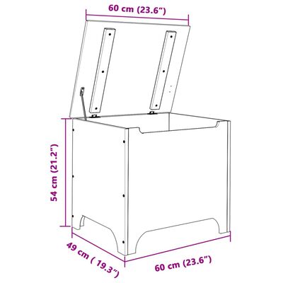 vidaXL Caja de almacenaje y tapa RANA madera maciza blanca 60x49x54 cm