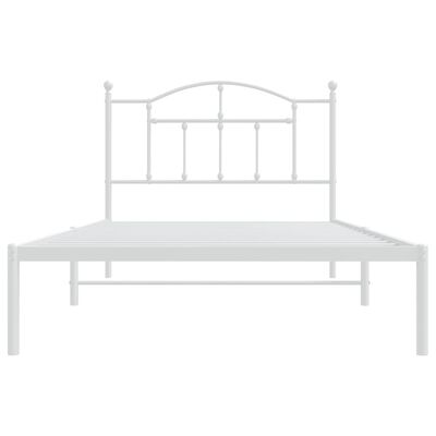 vidaXL Estructura de cama de metal con cabecero blanco 100x200 cm