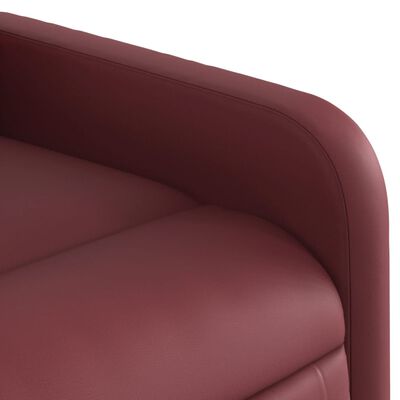 vidaXL Sillón elevable eléctrico cuero artificial rojo tinto