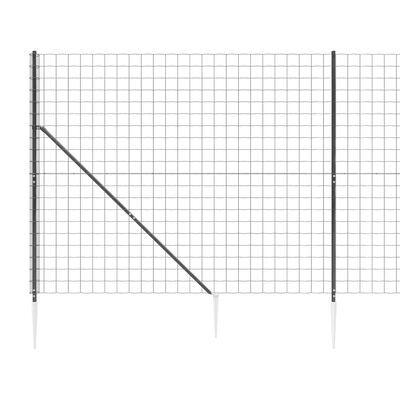 vidaXL Cerca de alambre con pinchos de anclaje gris antracita 1,4x10 m