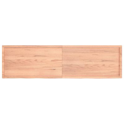 vidaXL Tablero mesa madera roble tratada marrón claro 220x60x(2-6) cm