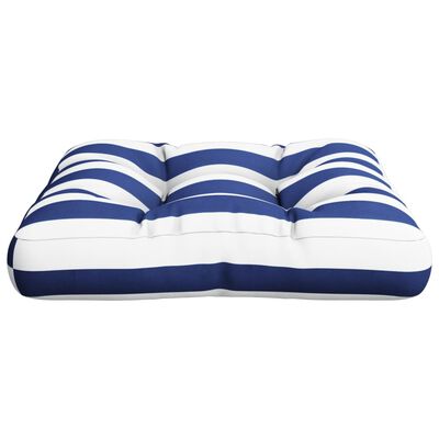 vidaXL Cojín para palés tela Oxford a rayas azul y blanco 58x58x10 cm