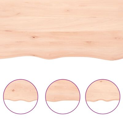 vidaXL Encimera de baño madera maciza sin tratar 200x50x(2-6) cm